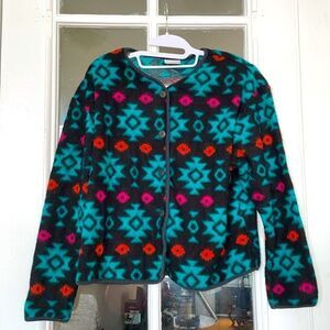 David Wayne’s women vintage fleece cardigan jersey open button cardigan 80s 90s